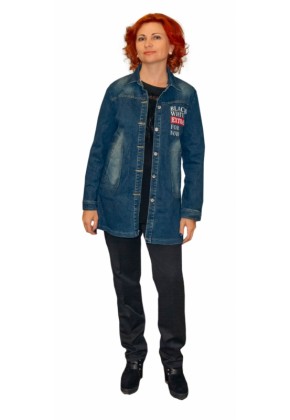 Ветровка - Куртка джинсовая с вязанным капюшоном №2